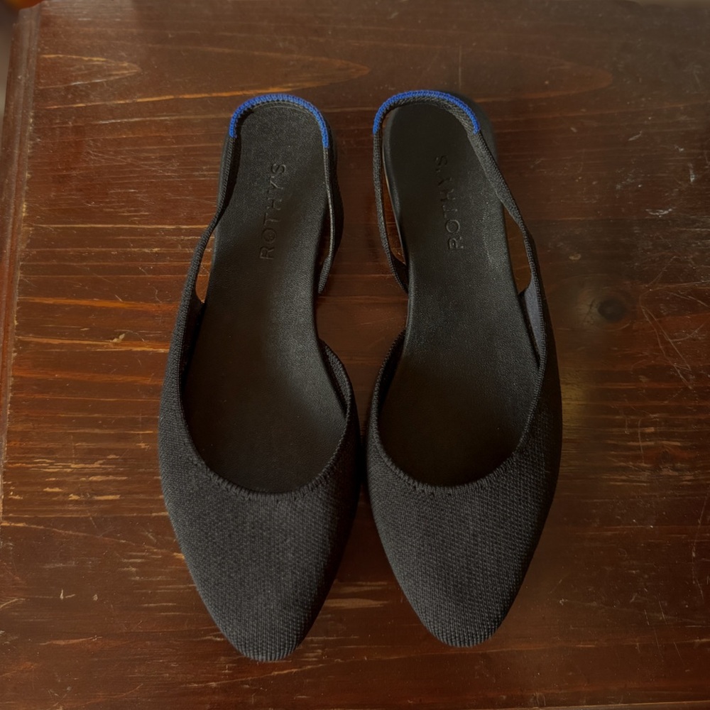 Rothy's The Almond Slingback Black Flats 7.5